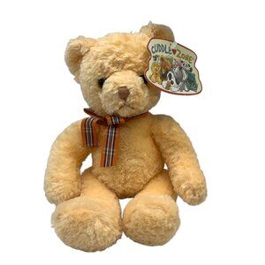 Vtg Cuddle Zone Plush Teddy Bear 10” Target Exclusive Plaid Bow Soft Cuddly NEW